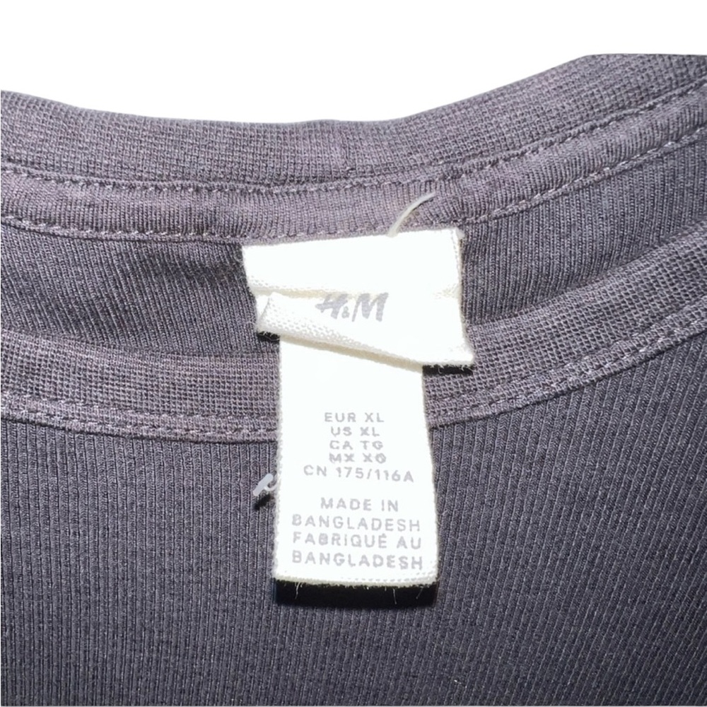 H&M Dark Gray Long Sleeve Tee Shirt XL Cotton Modal Blend - Picture 3 of 14